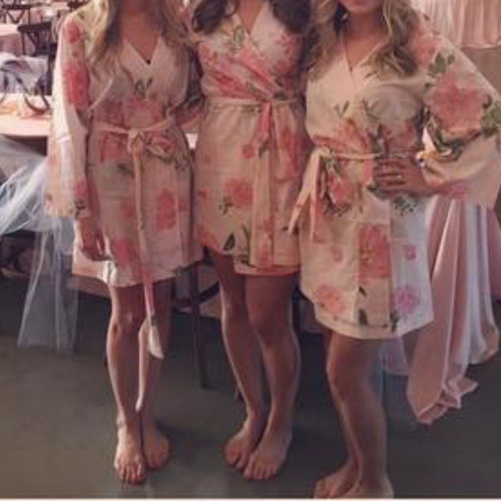 Plum Pretty Sugar Pink floral wrap robe